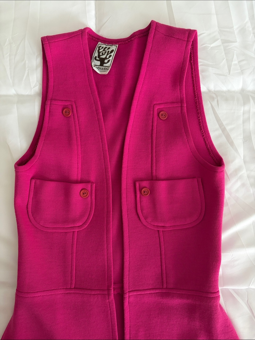 Womens Bright Pink Sleeveless Vest